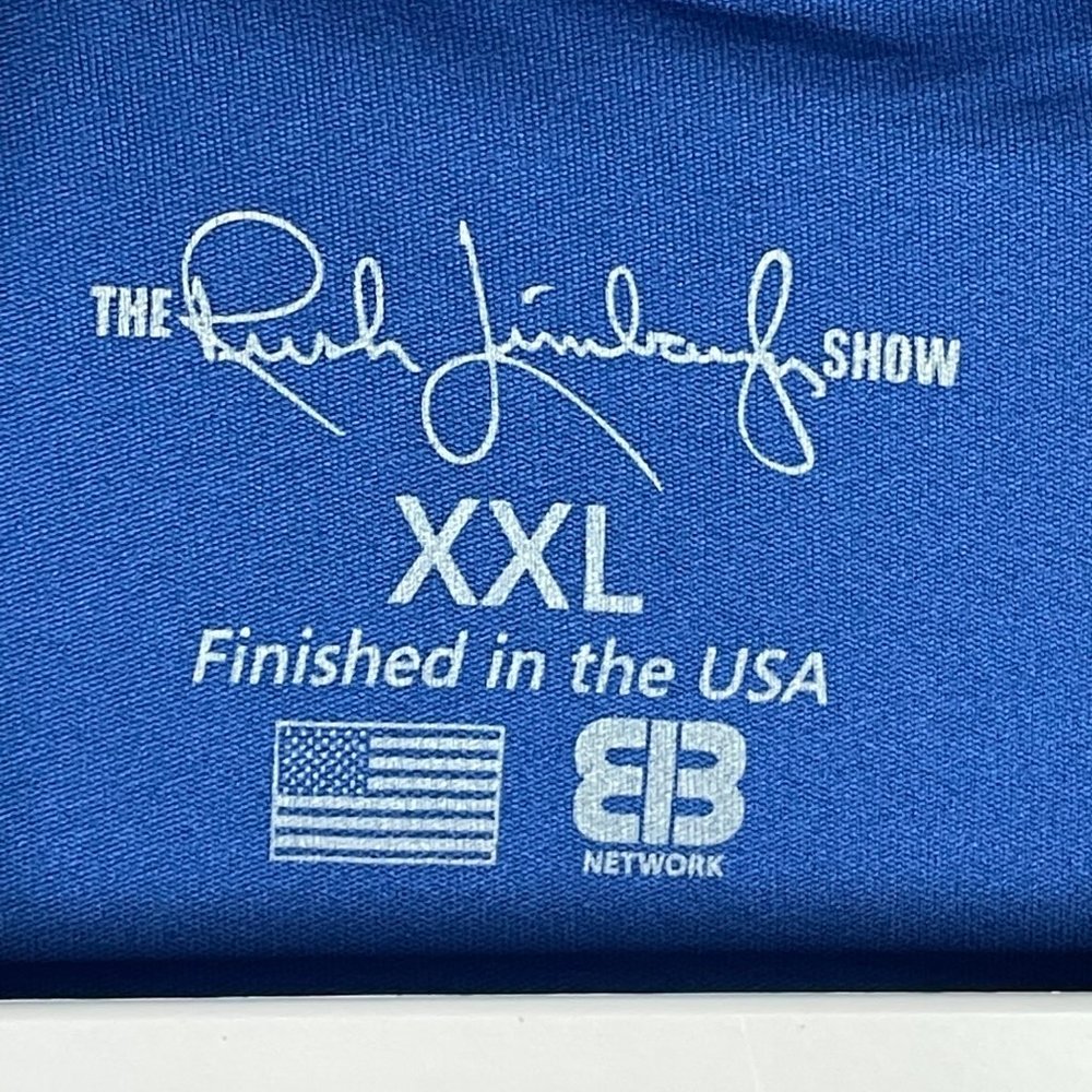 The Rush Limbaugh Show Stand Up For Betsy Ross Blue American Flag T Shirt XXL 2X - Picture 4 of 6